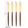 Brown Gold Stainless Steel Dinnerware Set with Imitation Wooden Handle - 4/16 Piece Cutlery Set including Knife, Spoon, Fork