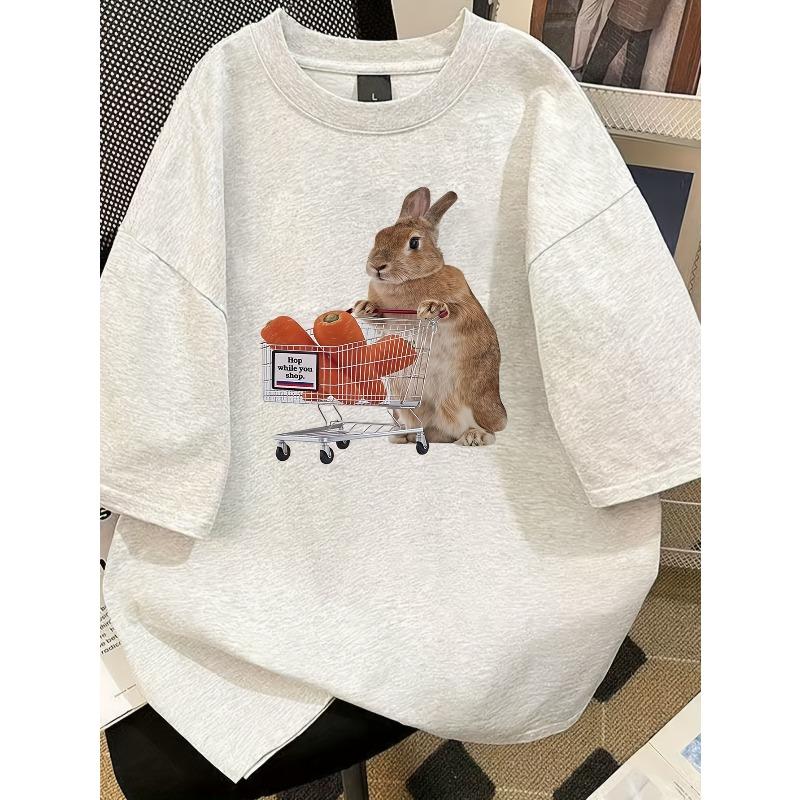 Europäische Größe Damen T-Shirt mit kurzen Ärmeln, einzigartigem Design und Aufdruck, Neuer lockerer Sommerstil für 2026, Schmeichelhaftes Oberteil für