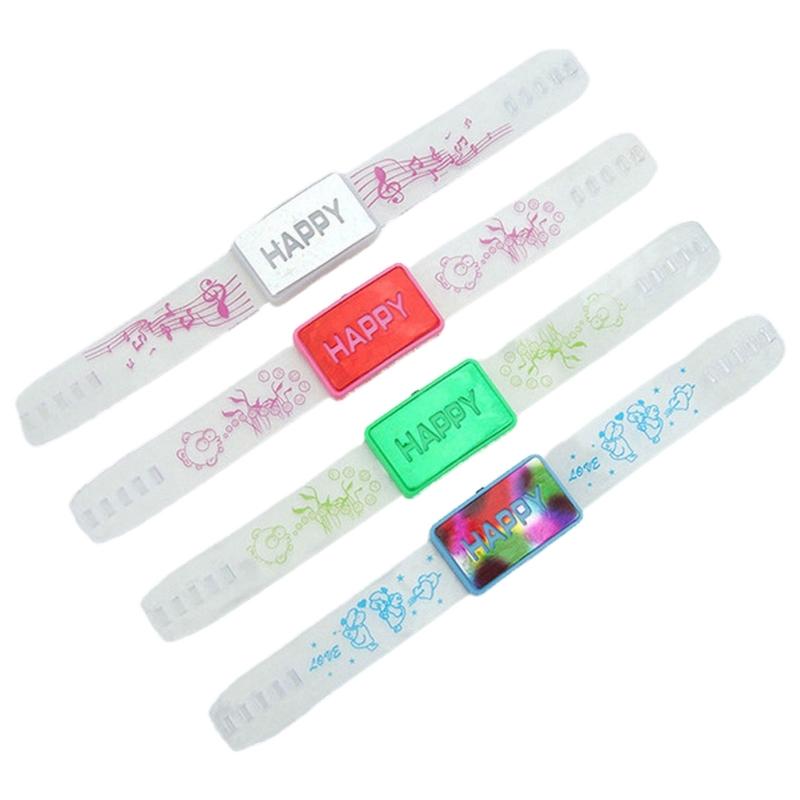 Light Up Wristband Happy Bracelet Glowing Arm Wrist Bands Ornament for Children Festival Costume Party Decor