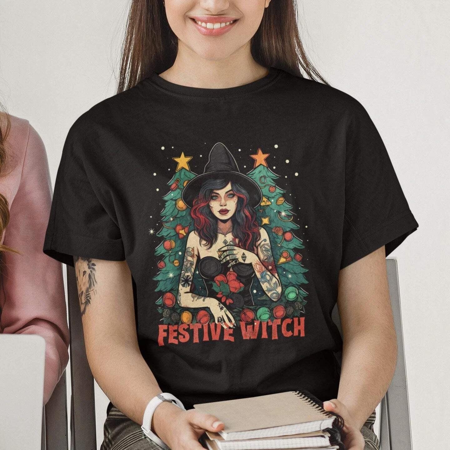 Witchy Christmas Shirt Festive Witch S