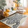 Bohemian Tibetischer Tiger Floral Teppich Nachttisch Bodenmatte Rutschfest Vintage Tier Teppich Marokkanische Teppiche für Wohnzimmer Dekorativ