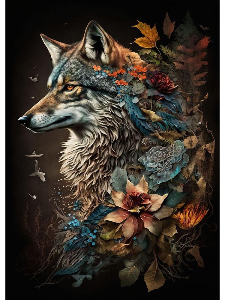 Vintage Animals In Jungle Flowers Canvas Painting Poster Print Peacock Toucan Parrot Elephant Monkey Wall Art Room Home Decor