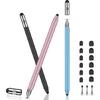 Universals Two Tip Styluses Pen 3 In 1 Design Soft Silicone Heads for Tablets Phones Precise Touch Control