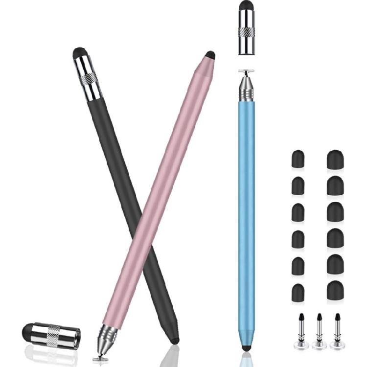 Universals Two Tip Styluses Pen 3 In 1 Design Soft Silicone Heads for Tablets Phones Precise Touch Control