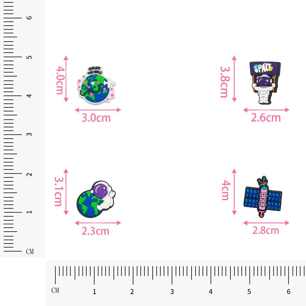 1-20pcs New Astronaut Series Shoe Charms Set for Clogs Bogg Bag Bubble Slides Sandals PVC Shoe Decorations Beach Bag Accessories