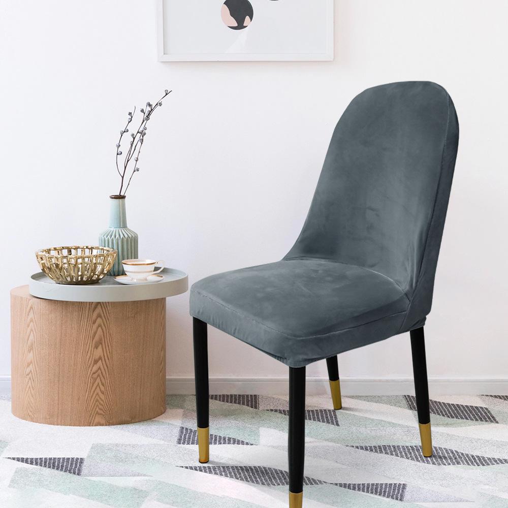 Universeller elastischer Esszimmerstuhlbezug aus Silberfuchs-Fleece