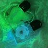 LED Keychain Novelty Night Light Key Chain Rings Christmas Festival Pattern Luminous Keyring for Outdoor Emergency Daily