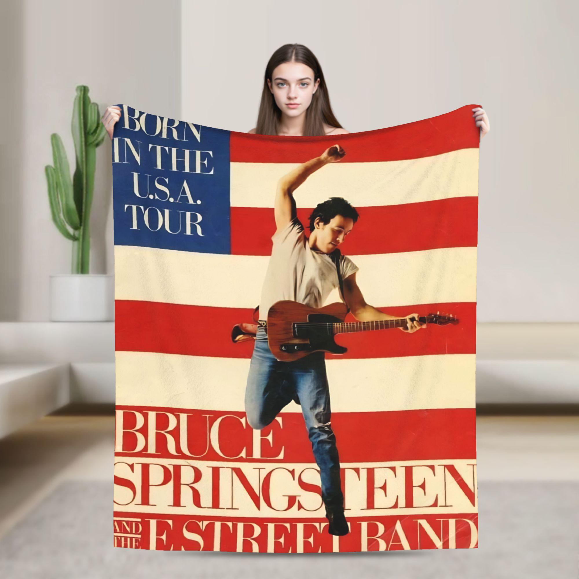 Bruceed Springsteened Concert Tour Blanket Quality Warm  Throw Blanket Winter Picnic Couch Chair Novelty Bedspread 30x40in