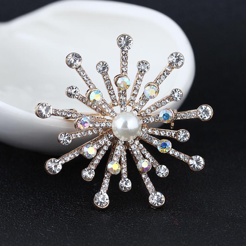 Lanhao Hot-Selling Pearl Swan Rhinestone Flower Brooch - Japanese & Korean Fashion Accessories for Women