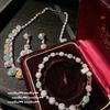 Margaret Rainbow Gem Tassel Necklace, Flower Fairy, 18K Gold Plated, Color Treasure Water Drop Zircon, Bracelet