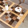 4/6/8/10PC Vintage Plaid Placemats Brown Rice Waterproof Restaurant Cafe Picnic Linen American Country Style