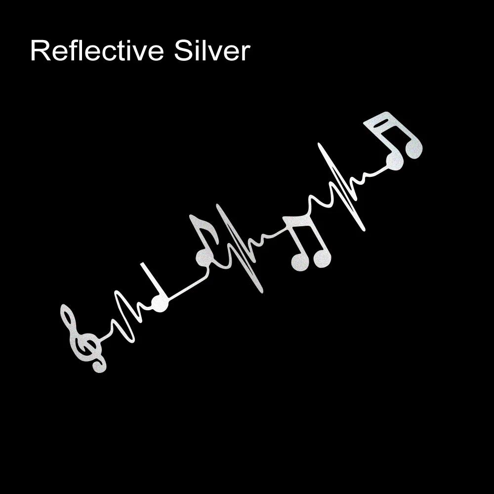 Autoaufkleber Musik ist der Herzschlag des Lebens Grafik Fenster Reflektierendes Vinyl-Aufkleber LKW Laptop Notebook Dekor Zubehör