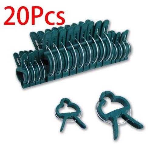 

20 шт. 2 размера пластиковые садовые трости опорные зажимы для растений пружинные кустарниковые стяжки серебряный