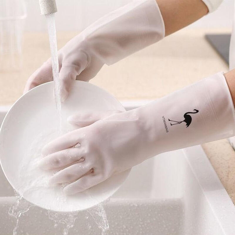 white rubber gloves Lettering