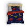 Parure de lit - 1 housse de couette 220 x 240 cm + 2 taies d'oreiller 60 x 60 cm - 65% coton, 35% polyester - Bleu