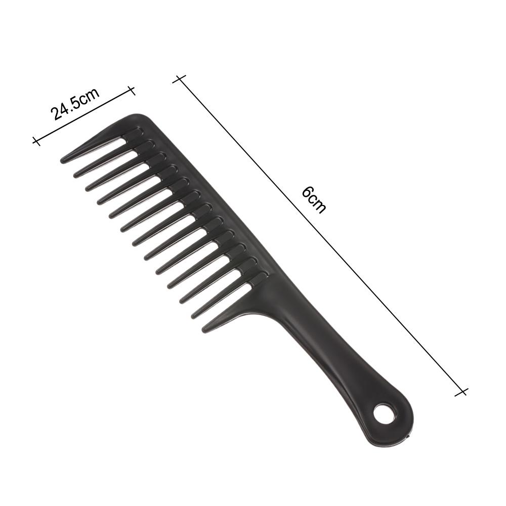 24,5 cm Haarbürste, breiter Kamm aus schwarzem ABS-Kunststoff, hitzebeständig, großer Haarkamm, Nasshaken, Bürsten für lockiges Haar, Haarstyling-Werkzeug