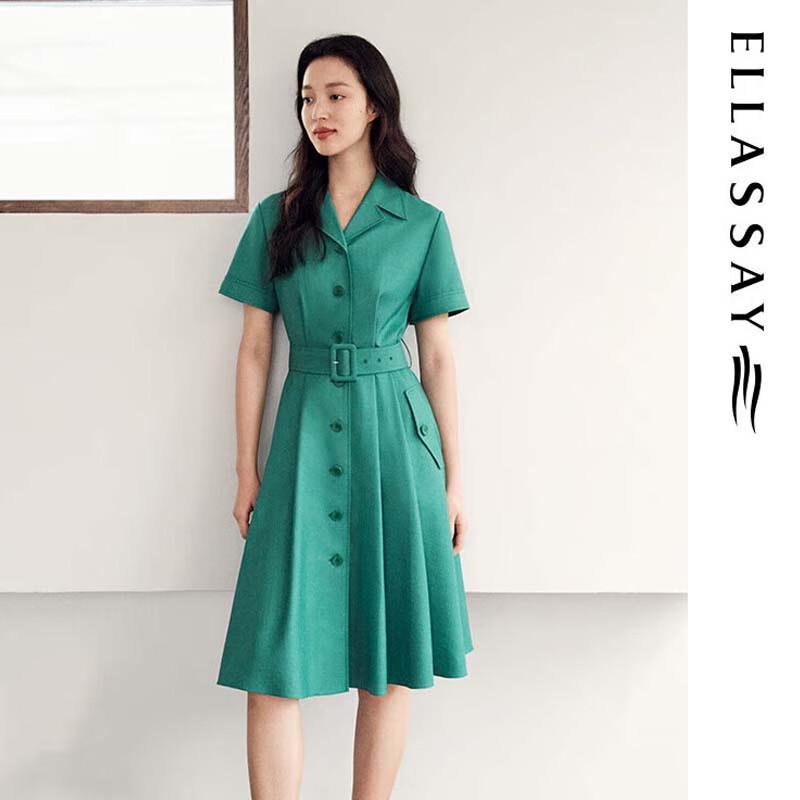 

ELLASSAY Women s Spring/Summer Retro Lapel Dress EWE342Y03200 S