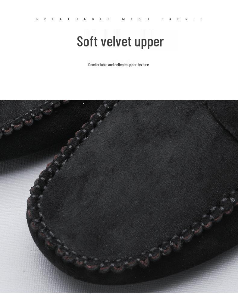 Hand-Sewn Suede Leather Men's Slip-On Shoes: Breathable, Wear-Resistant, Classic, and Fashionable for All Seasons.