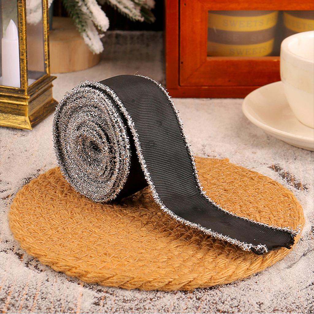 Christmas Polyester Ribbon Garland Material DIY Ribbon Edging Gift Packaging Bow Decoration Tape