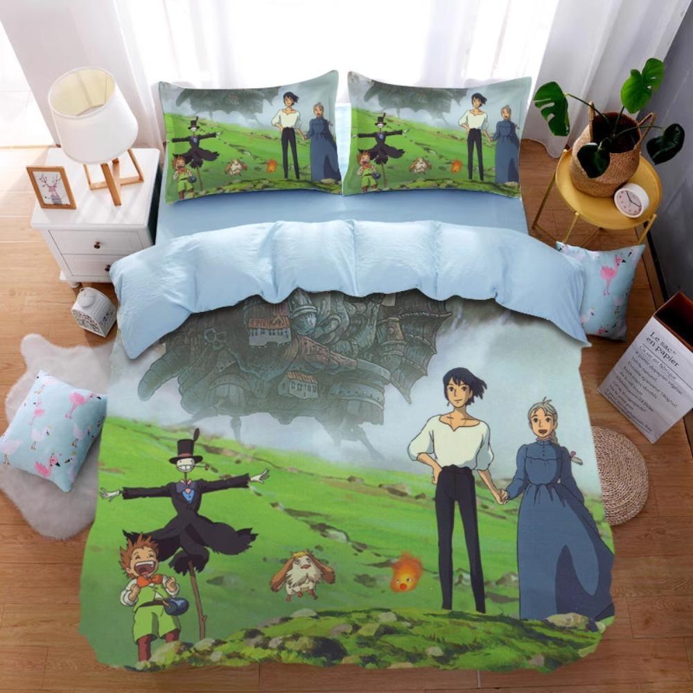Comic Hayao Miyazaki, Mikrofaser Bettwäschesets, Kinderbettwäsche mit Reißverschluss Raumdeko Bettbezug für Jugendliche Erwachsene 3-teilig