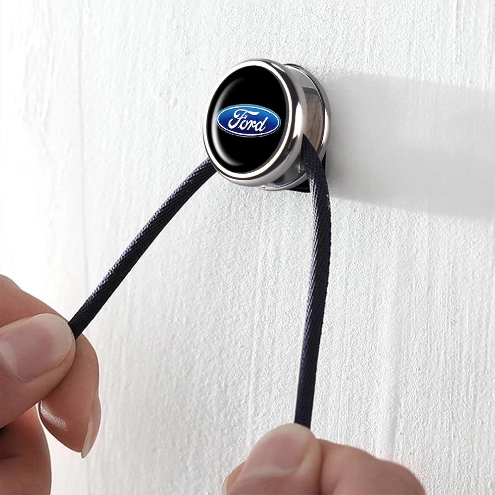 New 2026 Car Sticker 1/2PC Metal Car Badges Hooks Holder Hangers Organizer Accessories For Ford Focus 2 Mk3 F150 Ranger Explorer