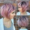 Perucă dyed, rezistentă la căldură, pentru cap întreg – Perucă la modă roz, violet și neagră pentru femei