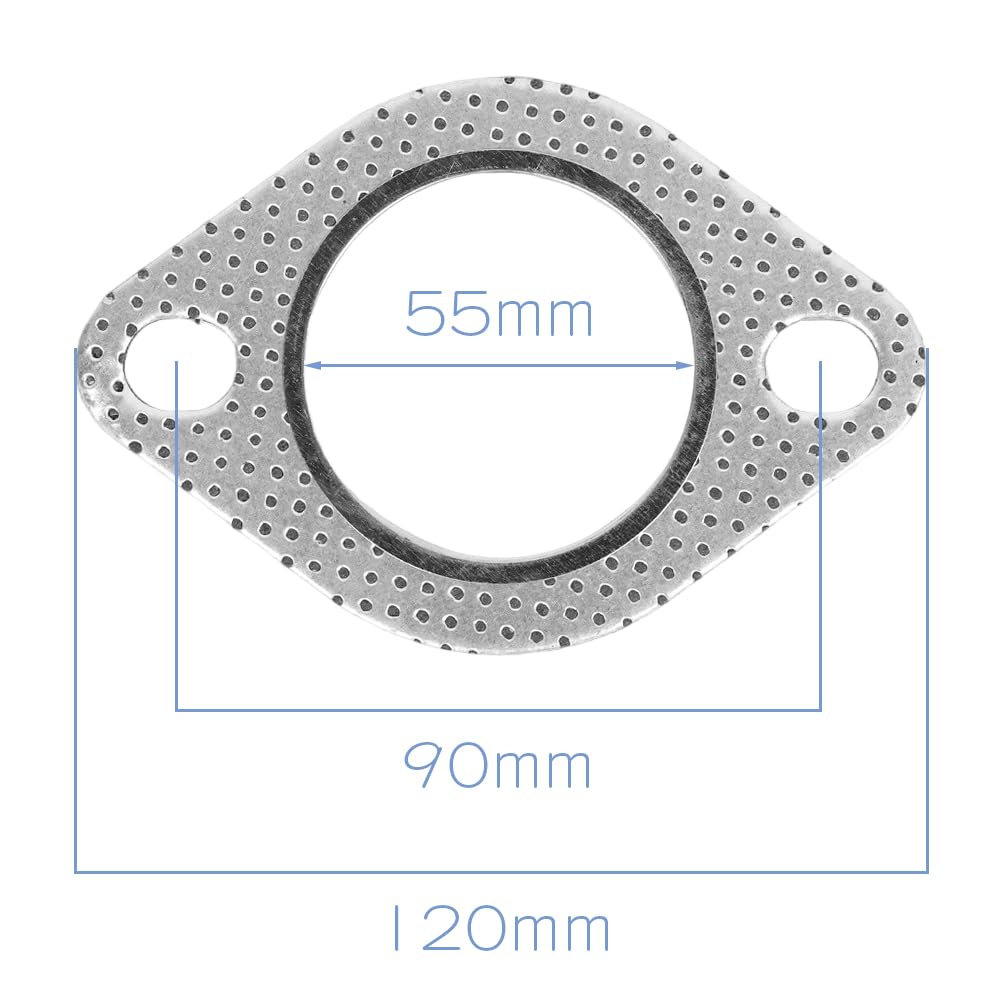 LOYELEY Muffler Gasket 4 Pieces Thickness 2mm Flange Gasket Turbo