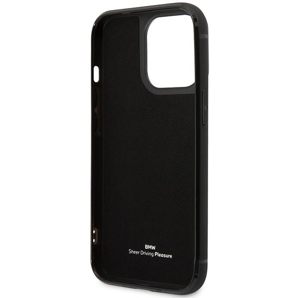 Etui do iPhone 14 Pro BMW Skórzane z kieszenią na karty Czarne