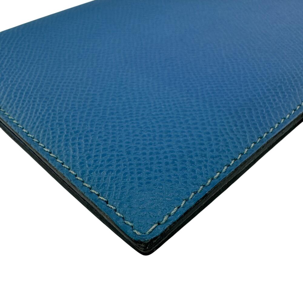 HERMES leather leather Agenda Vision Notebook cover blue leather mens Used