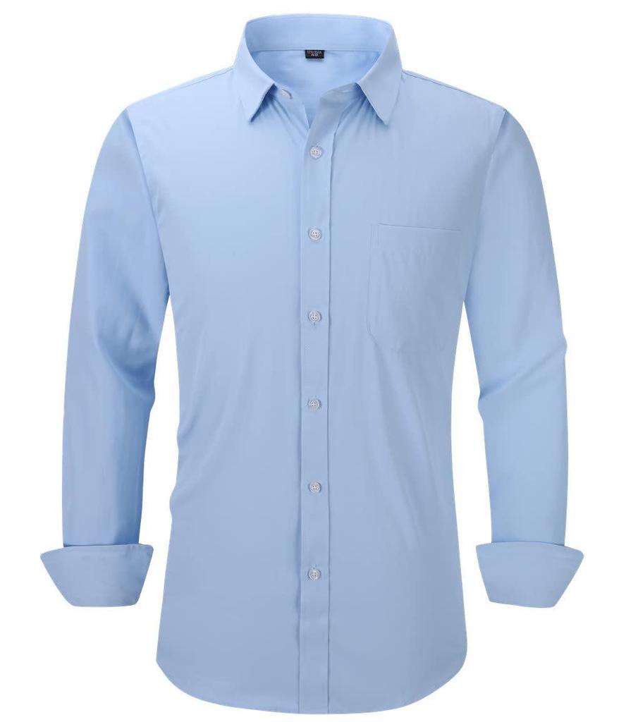 Pánska košeľa klasického strihu s dlhým rukávom vo veľkej veľkosti, jednofarebná, pre jesenné obdobie