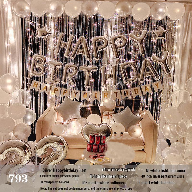 Romantic Birthday Balloon Set: High-End Decorations for Boyfriend or Girlfriend