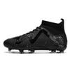 Unisex High-Top Football Shoes, Studded Grass Green Competition and Training Footwear
