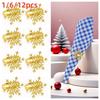 1/6/12pcs Christmas Holiday Napkin Ring Buckles Metal Dinnig Table Decoration  For Wedding Party
