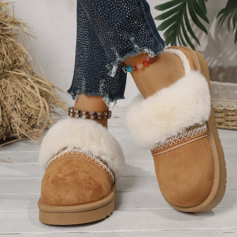 Large size thick-soled piled thickened cotton slippers for women's autumn and winter new warm cotton shoes for women