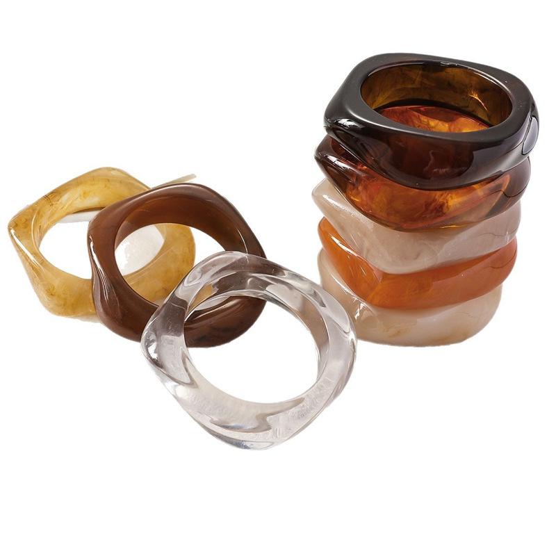 Irregular Gradient Translucent Acrylic Geometric Bangle Bracelet