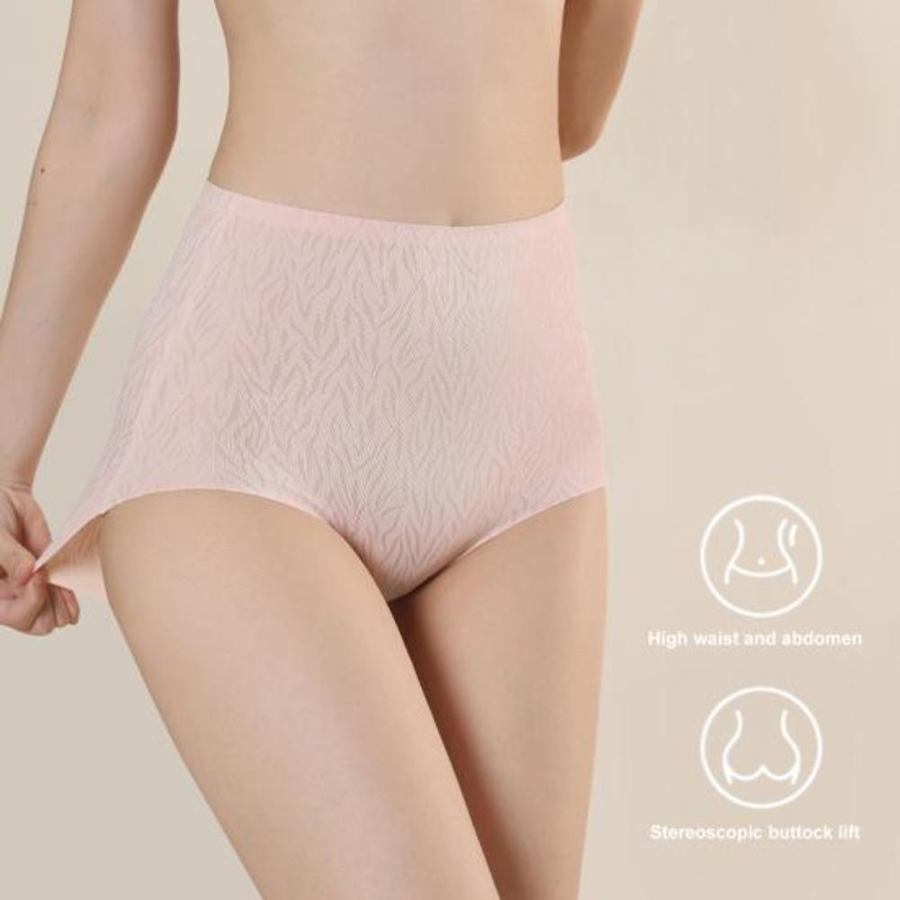 Women Briefs Solid Color Thin Breathable Elastic Lifting Buttocks Abdominal Tuck Underwear High Waist Seamless Underwear