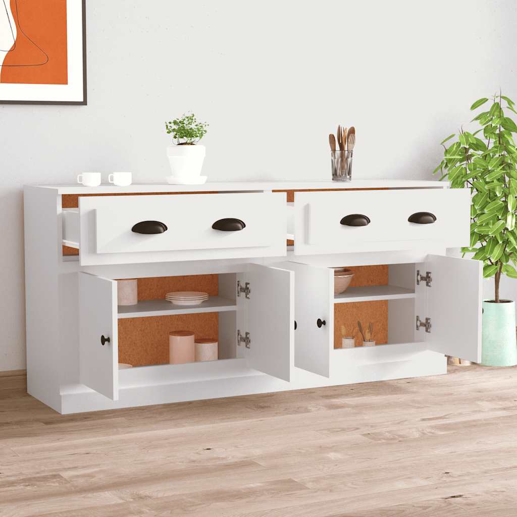 Sideboards 2 pcs White Particleboard