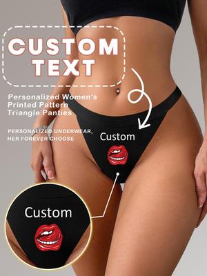 Dámské sexy tanga kalhotky přizpůsobený text s tištěným vzorem Pohodlné kalhotky tanga s nízkým pasem