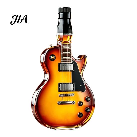 Decanter Retro in Vetro Borosilicato a Forma di Chitarra Decorativa, Grande Capacità, Tappo a Vite, Birra per Conservazione E