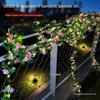 Solar Rose String Lights: Outdoor & Indoor Decorative Flower Vine for Patios, Balconies, Railings, and Ambiance