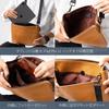 Sacoche Shoulder Bag Genuine Leather Skimming Prevention Thin Brown [Mura] Men's