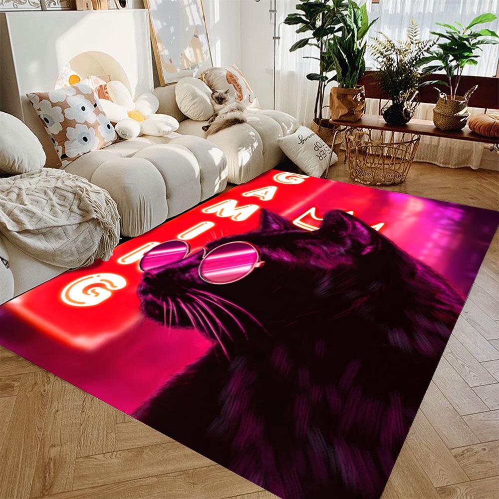Gaming Rug for Boys Room Gamer Rugs with Controller Design Carpet for Game Room Bedroom Decor Non-slip Machine Washab Doormat
