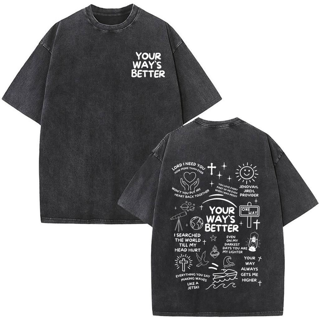 Jesus Christian Bible Verse Print Tshirt Unisex Unisex Fashion Tshirt Shortsleeved Loose Casual Cotton Vintage Washed T Shirts