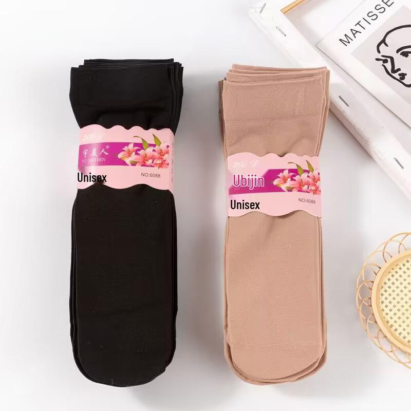 Thick Wide-Mouth Velvet Fishnet Women's Stockings & Men's Solid Mid-Calf Socks