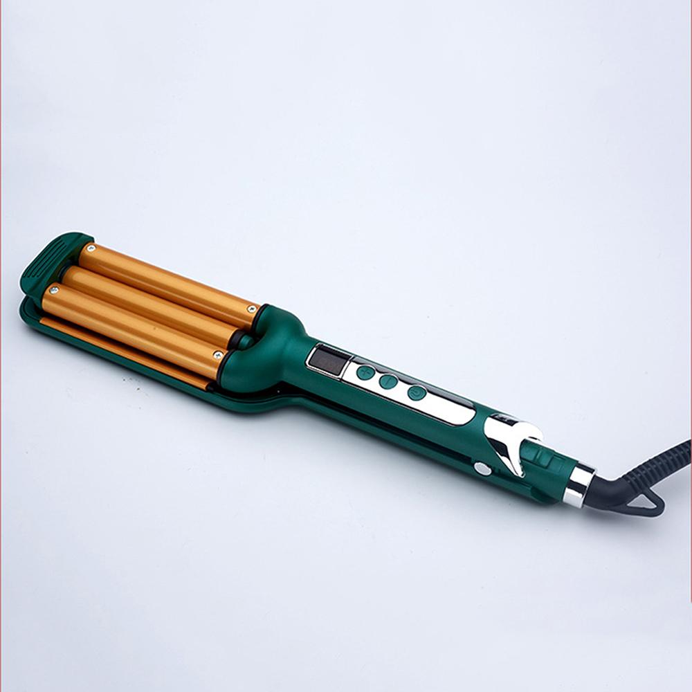 Professional Hair Curler 3 Barrels Egg Roll Bars Curling Iron Ceramic Triple Barrel with LCD Display Crimpers Waves Curler