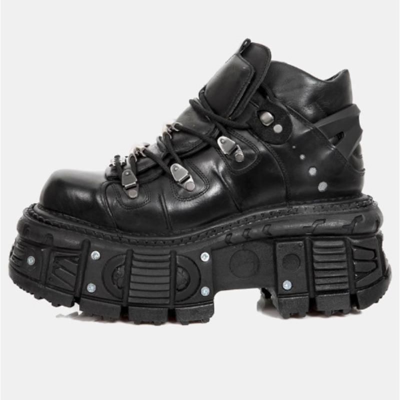 

Ретро Испанский Танк Низ Металлические Хайтопы Кожа коровы Толстая Подошва Маленькие Кожаные Туфли Темный Панк Губчатая Подошва Одиночный Туфель для Женщин 37 female size