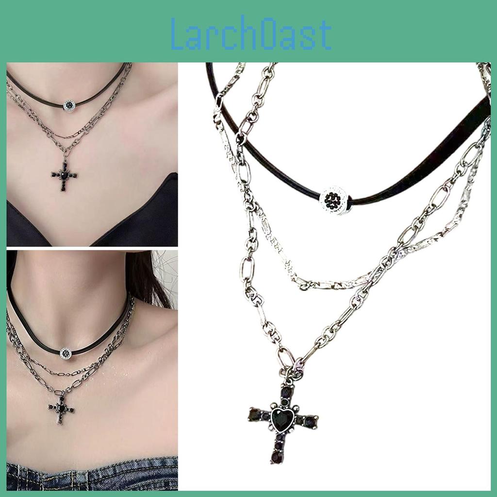 Necklace Gothic Layered Crosses Elegant Crosses Charm Necklace With Multi Layer Design For Fashion Forward Women