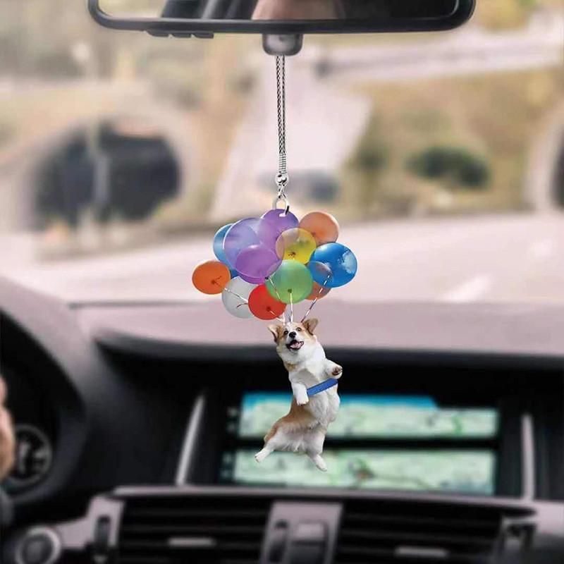 Cute Cartoon Dog Car Hanging Decor Colorful Acrylic Balloon Accessories For Car