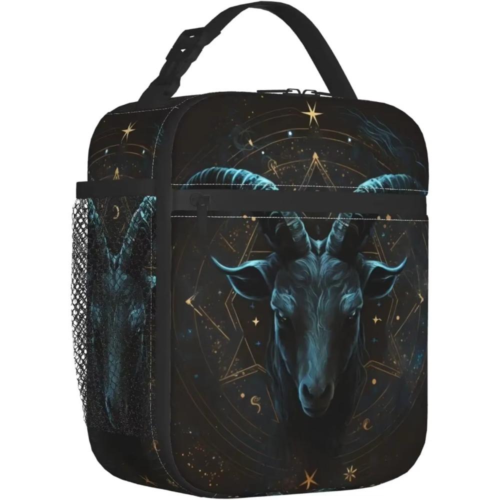 Demon Baphomet Insulated Lunch Bag Reusable Thermal Lunch Box Portable Lunch Tote for Women Men Work Picnic Travel