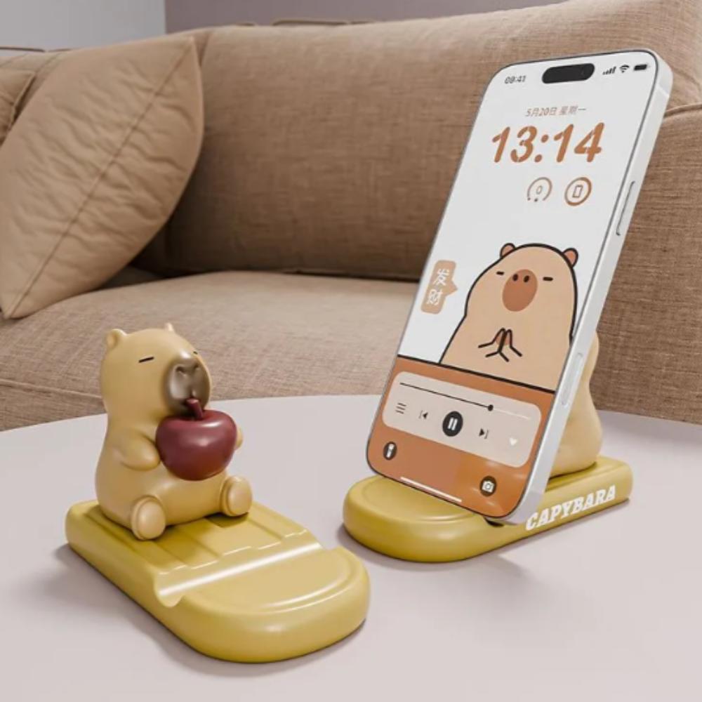 Ornament Capybara Doll Phone Holder Coffee Cup Capybra Model Toy  Phone Accessories